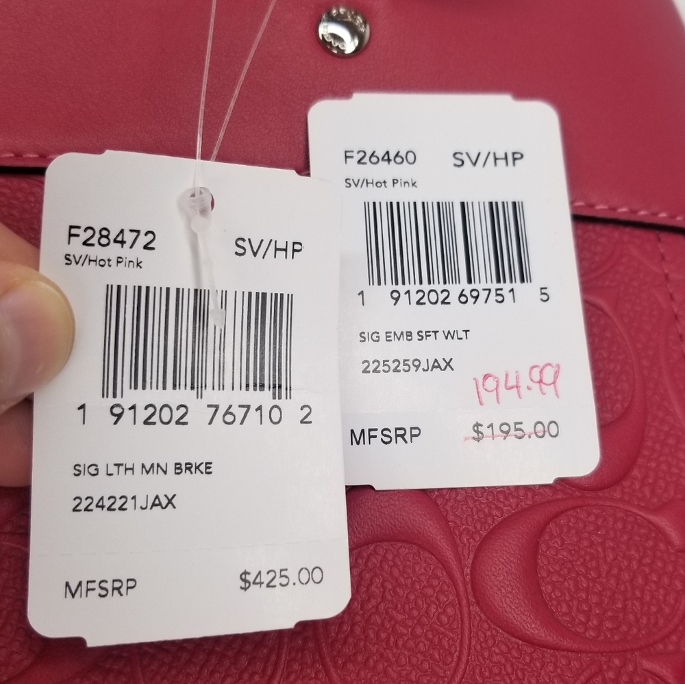 COACH 2PCS SET Signature EMBOSSED BAG + WALLET - Picture 12 of 12